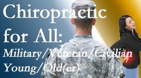 Young Chiropractic delivers back pain relief to civilian and military/veteran sufferers and young and old sufferers alike!