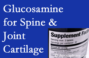 Easley chiropractic nutritional support encourages glucosamine for joint and spine cartilage health and potential regeneration. 