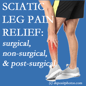 The Easley chiropractic relieving treatment for sciatic leg pain works non-surgically and post-surgically for many sufferers.
