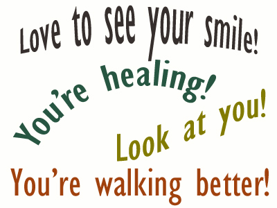 Use positive words to support your Easley loved one as he/she gets chiropractic care for relief.